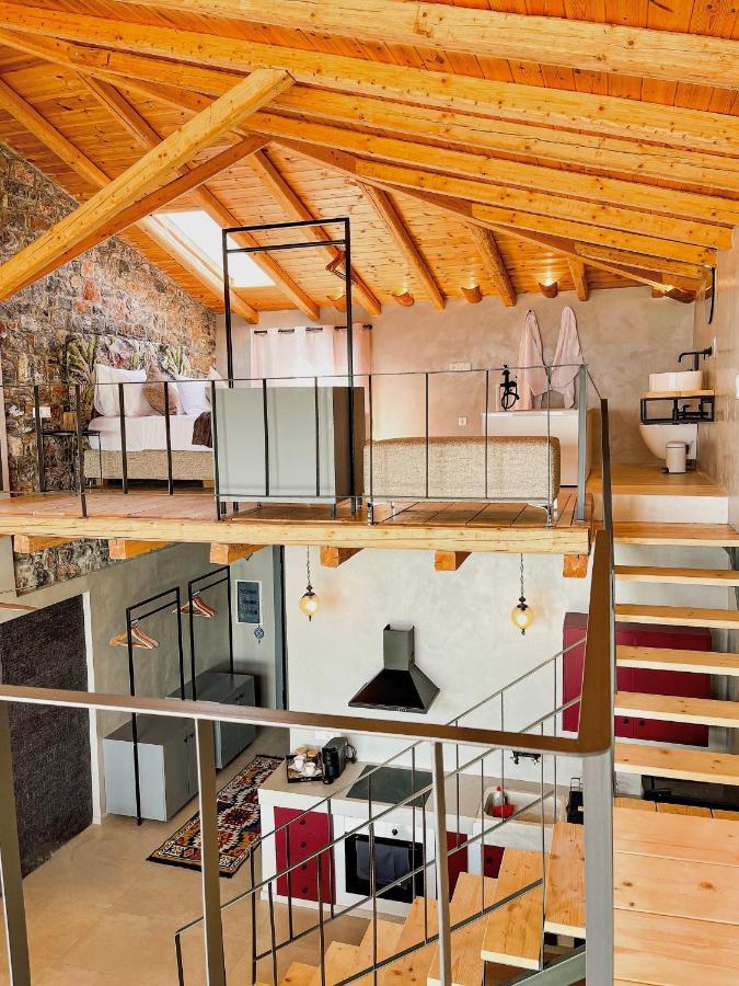 Modern Stone Villas With Swimming Pool Aliveri Esterno foto